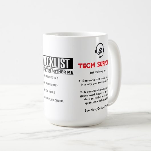 Tech support Mok checklist Kaffeetasse (VorderseiteRechts)