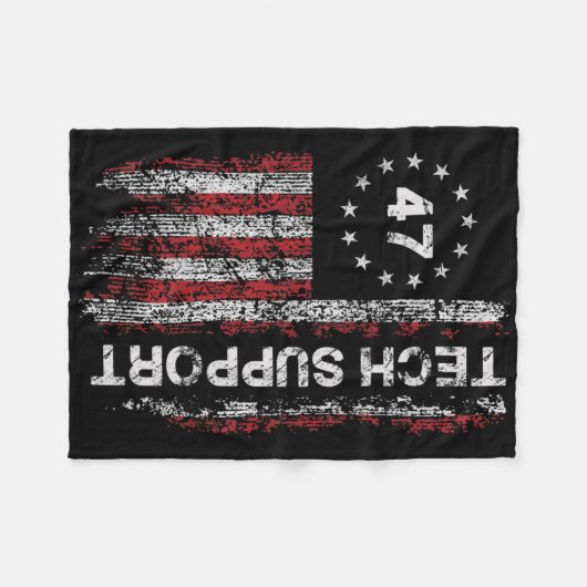 Tech-Support-US-Flagge-Weißes-Haus-Tech-Support-D. Fleecedecke (Vorderseite (Horizontal))