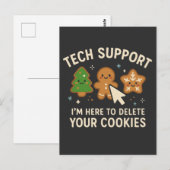 Tech-Support-Weihnachten-Cookies-Löschen-Süß Postkarte (Vorne/Hinten)