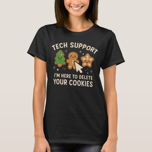 Tech-Support-Weihnachten-Cookies-Löschen-Süß T-Shirt (Vorderseite)