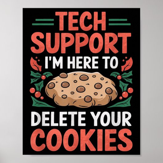 Tech-Support-Weihnachts-Hotline Computer-Geek-Keks Poster (Vorne)