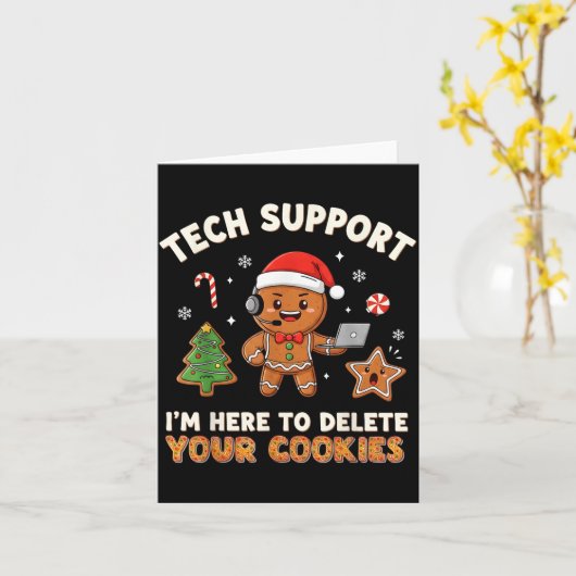 Tech Suprt Christmas Cookies Women Men Funny Chris Karte (Gelbe Blume)
