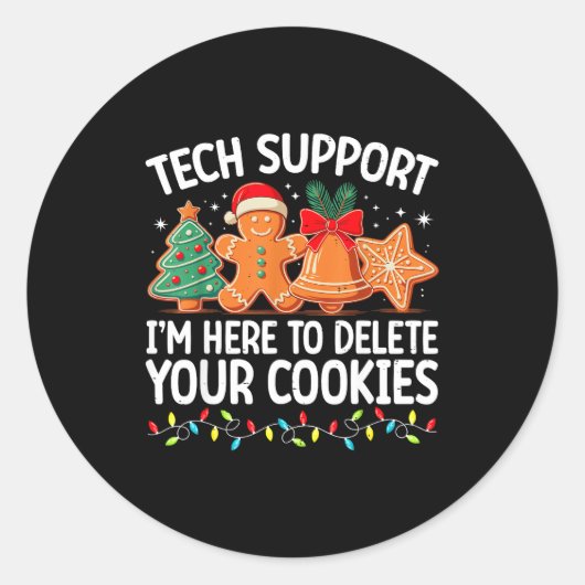 Tech Suprt Christmas Cookies Women Men Funny Chris Runder Aufkleber (Vorderseite)