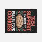 Tech Suprt Christmas Helpdesk Computer Geek Cookie Fleecedecke (Vorderseite (Horizontal))