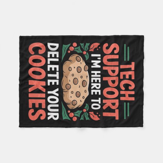 Tech Suprt Christmas Helpdesk Computer Geek Cookie Fleecedecke (Vorderseite (Horizontal))