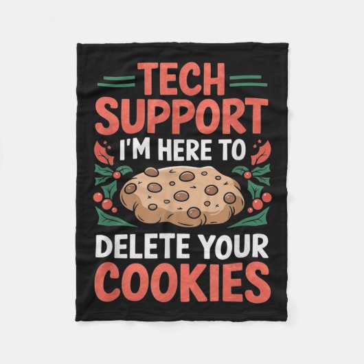 Tech Suprt Christmas Helpdesk Computer Geek Cookie Fleecedecke (Vorderseite)