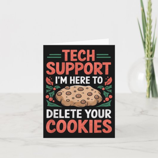 Tech Suprt Christmas Helpdesk Computer Geek Cookie Karte (Vorderseite)
