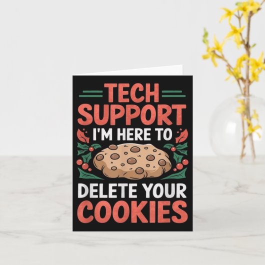 Tech Suprt Christmas Helpdesk Computer Geek Cookie Karte (Gelbe Blume)