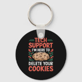 Tech Suprt Christmas Helpdesk Computer Geek Cookie Schlüsselanhänger (Vorderseite)