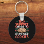 Tech Suprt Christmas Helpdesk Computer Geek Cookie Schlüsselanhänger (Vorderseite)