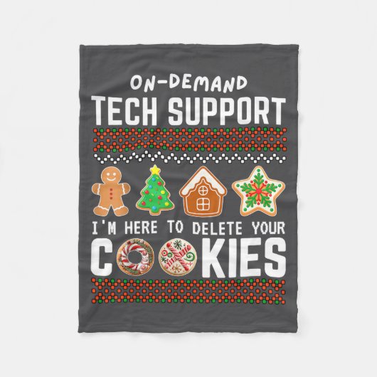 Tech Suprt Delete Cookies Funny Design Christmas P Fleecedecke (Vorderseite)