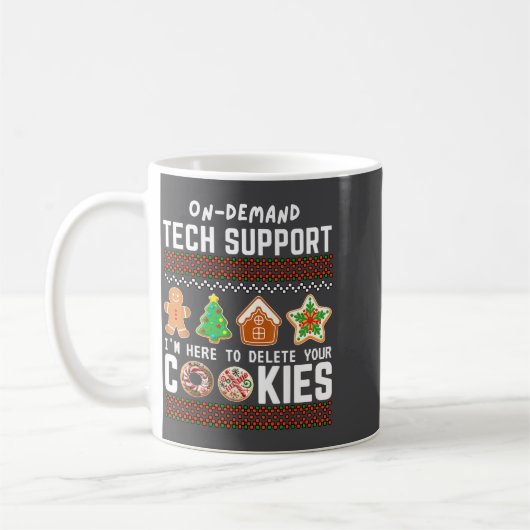 Tech Suprt Delete Cookies Funny Design Christmas P Kaffeetasse (Links)