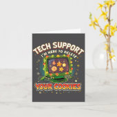 Tech Suprt Delete Your Cookies Christmas Meme Karte (Gelbe Blume)