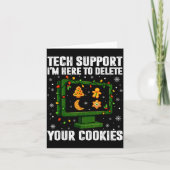 Tech Suprt Delete Your Cookies Men Ugly Christmas Karte (Vorderseite)