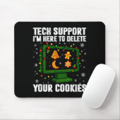 Tech Suprt Delete Your Cookies Men Ugly Christmas Mousepad (Mit Mouse)