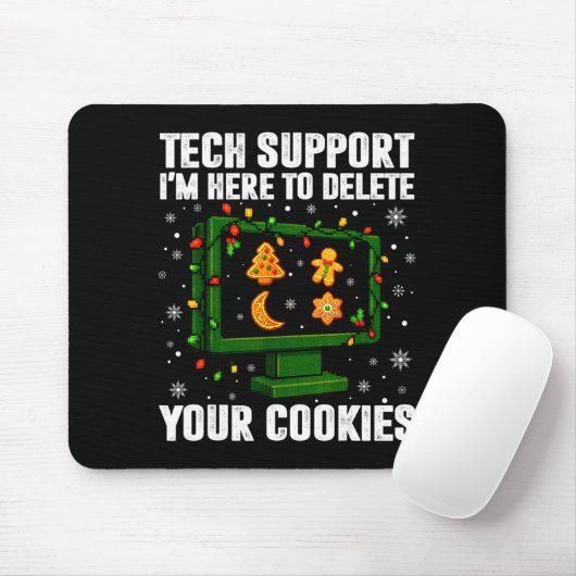 Tech Suprt Delete Your Cookies Men Ugly Christmas Mousepad (Mit Mouse)