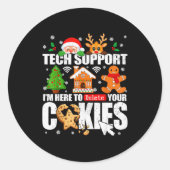 Tech Suprt Delete Your Cookies Men Ugly Christmas Runder Aufkleber (Vorderseite)