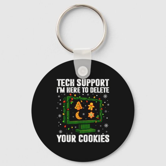 Tech Suprt Delete Your Cookies Men Ugly Christmas  Schlüsselanhänger (Vorderseite)