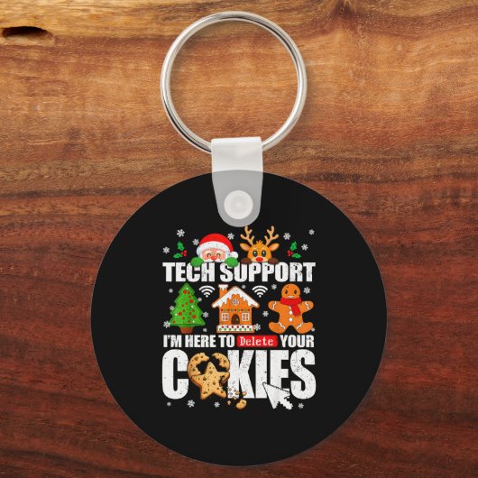 Tech Suprt Delete Your Cookies Men Ugly Christmas Schlüsselanhänger (Vorderseite)