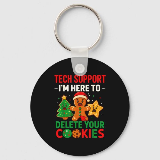 Tech Suprt Here To Delete Cookies Christmas Men Wo Schlüsselanhänger (Vorderseite)