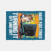 Tech Suprt Humor I Cat Engineer Computer It Guy Fleecedecke (Vorderseite (Horizontal))