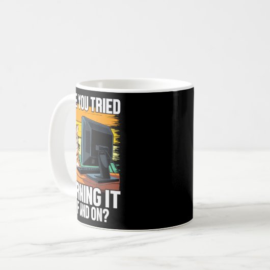 Tech Suprt Humor I Cat Engineer Computer It Guy Kaffeetasse (Vorderseite Links)