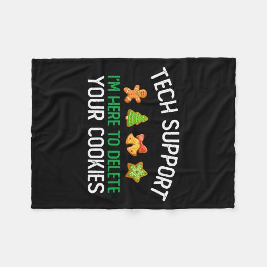 Tech Suprt I'm Here To Delete Your Cookies Christm Fleecedecke (Vorderseite (Horizontal))
