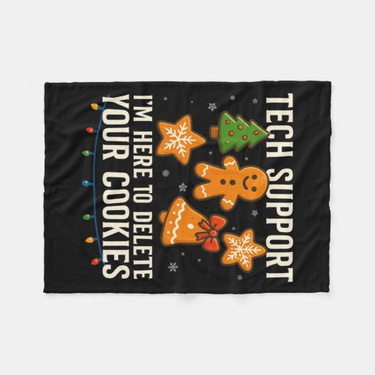 Tech Suprt I'm Here To Delete Your Cookies Funny X Fleecedecke (Vorderseite (Horizontal))
