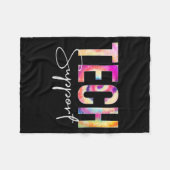 Tech Suprt Tie Dye Back To School Women Appreciati Fleecedecke (Vorderseite (Horizontal))