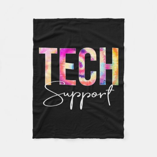 Tech Suprt Tie Dye Back To School Women Appreciati Fleecedecke (Vorderseite)
