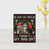 Tech Suprts Cat Engineer Computer Ugly Christmas S Karte (Gelbe Blume)