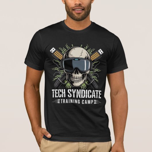 Tech Syndicate Trainingslager Schädel Cyberpunk VR T-Shirt (Vorderseite)