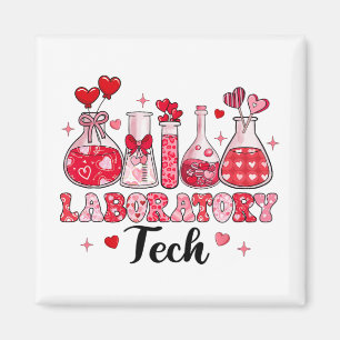Tech Test Tube Leopard Herz Valentinstag Magnet