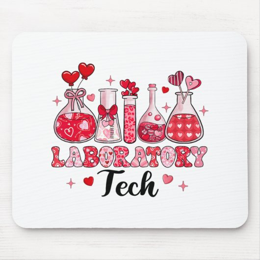 Tech Test Tube Leopard Herz Valentinstag Mousepad (Vorne)
