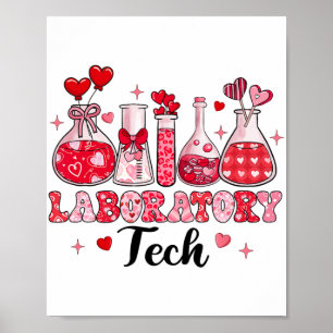 Tech Test Tube Leopard Herz Valentinstag Poster