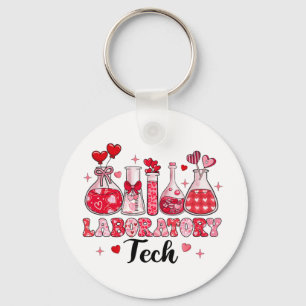 Tech Test Tube Leopard Herz Valentinstag Schlüsselanhänger