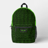Tech Theme: Computercode für IT-Beruflich Bedruckter Rucksack (Vorderseite)