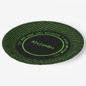 Tech Theme for Coders / Programmers - Retro Male Pappteller (Schrägansicht)