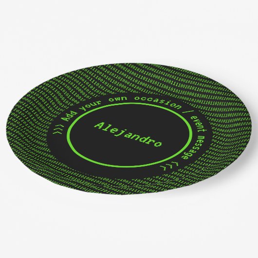 Tech Theme for Coders / Programmers - Retro Male Pappteller (Schrägansicht)