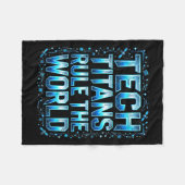 Tech Titans Rule Funny Big Technology Satire Wer G Fleecedecke (Vorderseite (Horizontal))