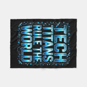 Tech Titans Rule Funny Big Technology Satire Wer G Fleecedecke (Vorderseite (Horizontal))