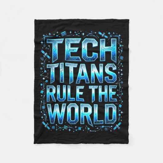 Tech Titans Rule Funny Big Technology Satire Wer G Fleecedecke (Vorderseite)