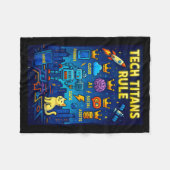 Tech Titans Rule Funny Big Technology Satire Wer G Fleecedecke (Vorderseite (Horizontal))