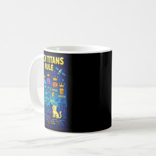 Tech Titans Rule Funny Big Technology Satire Wer G Kaffeetasse (Vorderseite Links)
