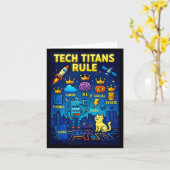 Tech Titans Rule Funny Big Technology Satire Wer G Karte (Gelbe Blume)