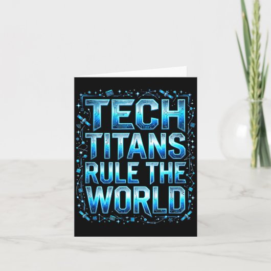 Tech Titans Rule Funny Big Technology Satire Wer G Karte (Vorderseite)