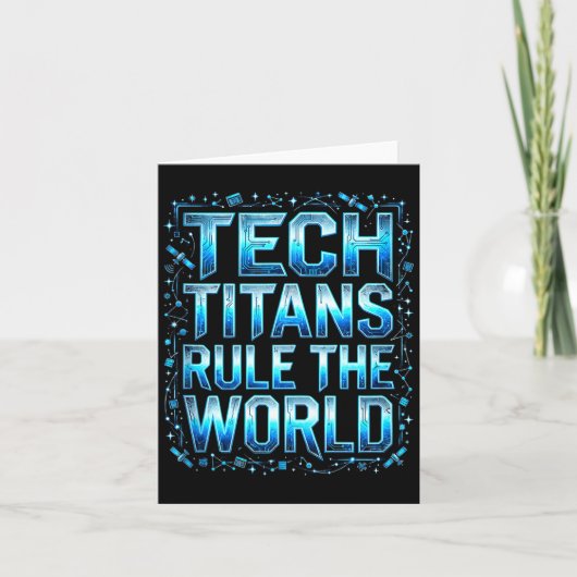 Tech Titans Rule Funny Big Technology Satire Wer G Karte (Vorderseite)