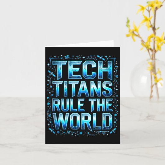 Tech Titans Rule Funny Big Technology Satire Wer G Karte (Gelbe Blume)