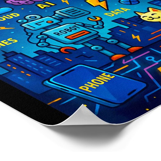 Tech Titans Rule Funny Big Technology Satire Wer G Poster (Ecke)