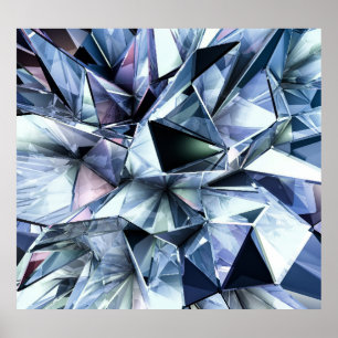 Tech Triangle Crystal: 3D-Hintergrund Poster